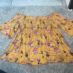 Never work off the shoulder top.